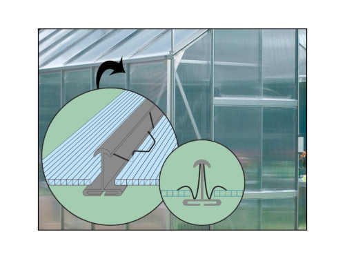 boční skleník hliníkový v zeleném provedení