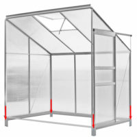 Boční hliníkový polykarbonátový skleník ke zdi 192 x 127 x 202 cm