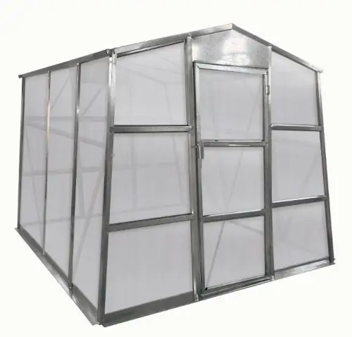 Polykarbonátový skleník pro menší zahrádky